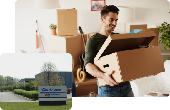 Local movers carrying furniture