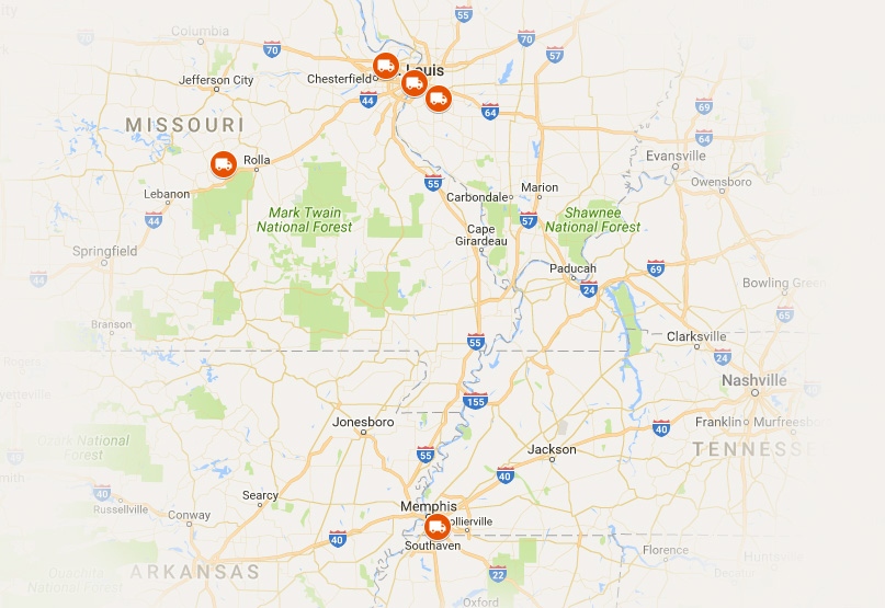 cord moving - locations in St. Louis, Dixon, Memphis, and Belleville